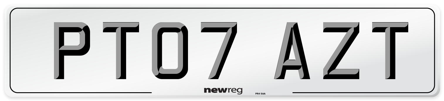 PT07 AZT Number Plate from New Reg